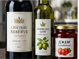 Етикетки для продукції — приклад готової продукції
